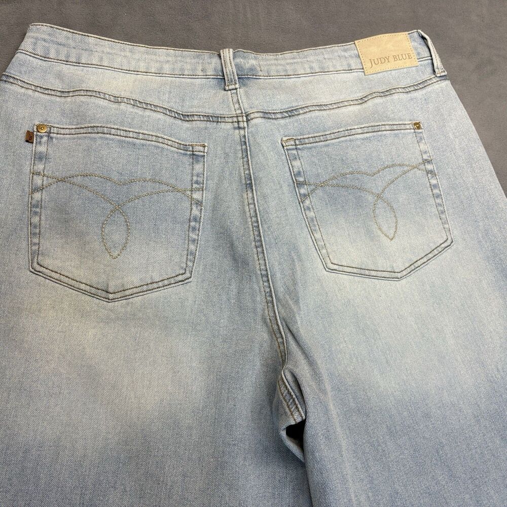 Judy Blue Size 20W Retro Wide Leg Jeans Light Wash High Rise Stretch Denim Boho - Picture 5 of 11